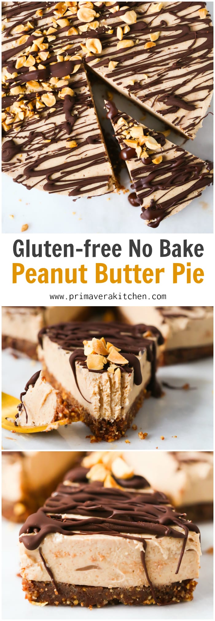 Gluten-free No Bake Peanut Butter Pie - This Gluten-free No Bake Peanut Butter Pie is very creamy, vegan, dairy-free, delicious and incredible easy to throw together.