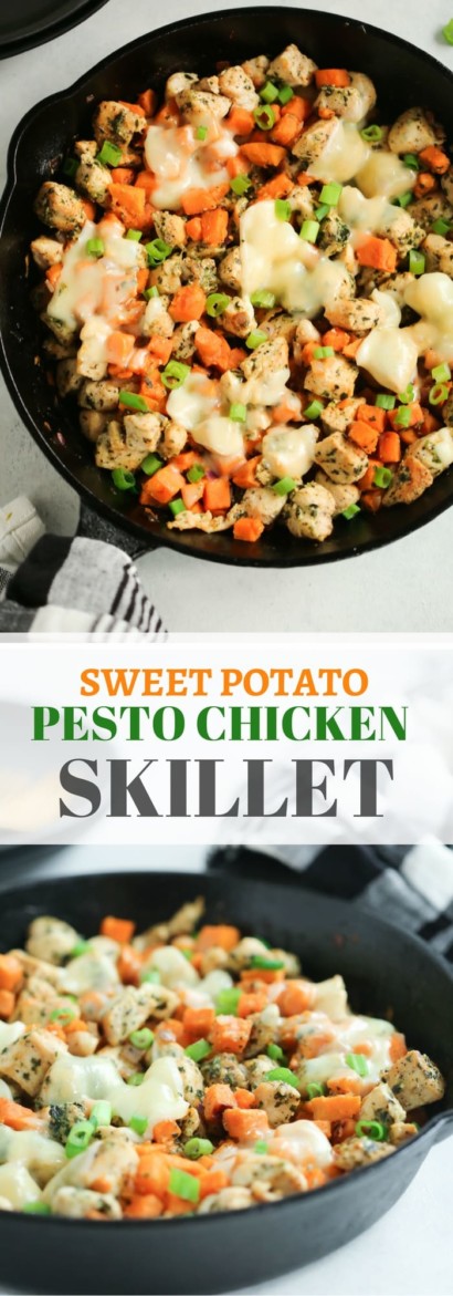 Sweet Potato Pesto Chicken Skillet - Primavera Kitchen