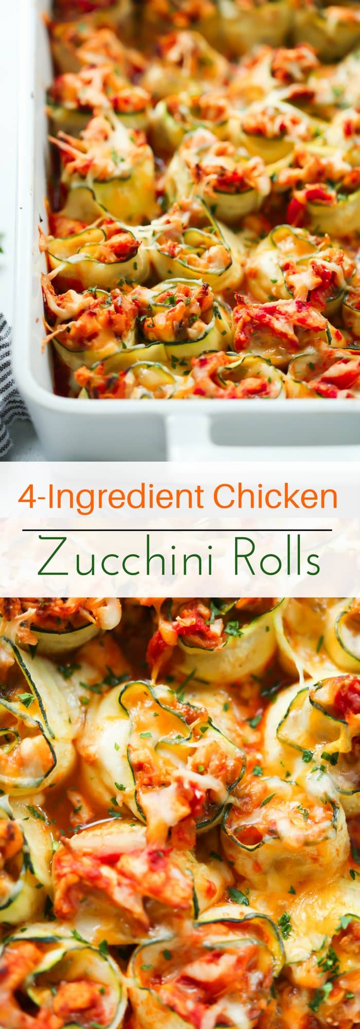 4-Ingredient Chicken Zucchini Rolls - These 4-Ingredient Chicken Zucchini Rolls make a super easy, healthy and delicious dinner for the whole family! It's gluten-free and low-carb! Enjoy! 