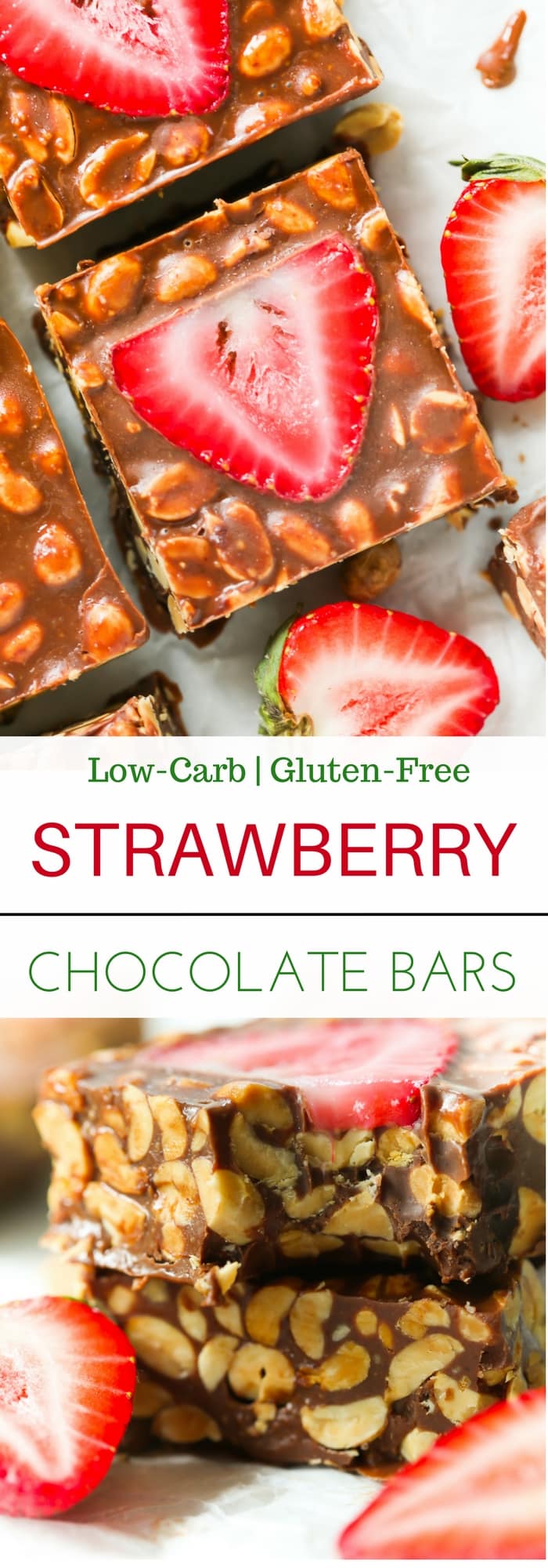  Low-Carb No Bake Chocolate Strawberry Bars - These low-carb no bake chocolate strawberry bars are easy to make, perfect for summer dessert, vegan and gluten-free. 
