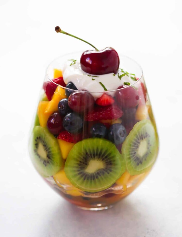 Fruit Salad in a glass cup