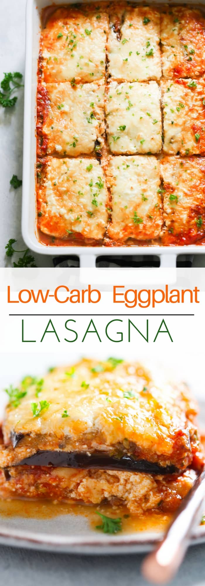 Low-Carb Eggplant Lasagna - This Low-Carb Eggplant Lasagna recipe is made with eggplant slices, which makes it perfect for those who are following a low-carb and gluten-free diet. It's absolutely delicious too!
