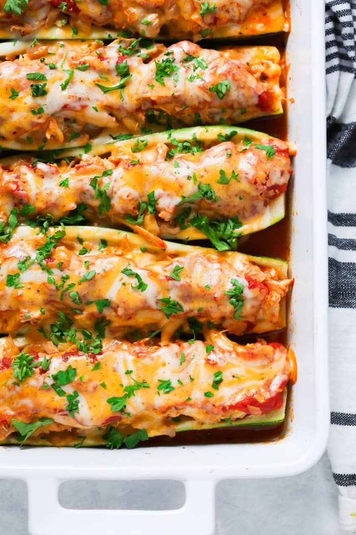 5-Ingredient Chicken Zucchini Boats Primavera Kitchen Recipe