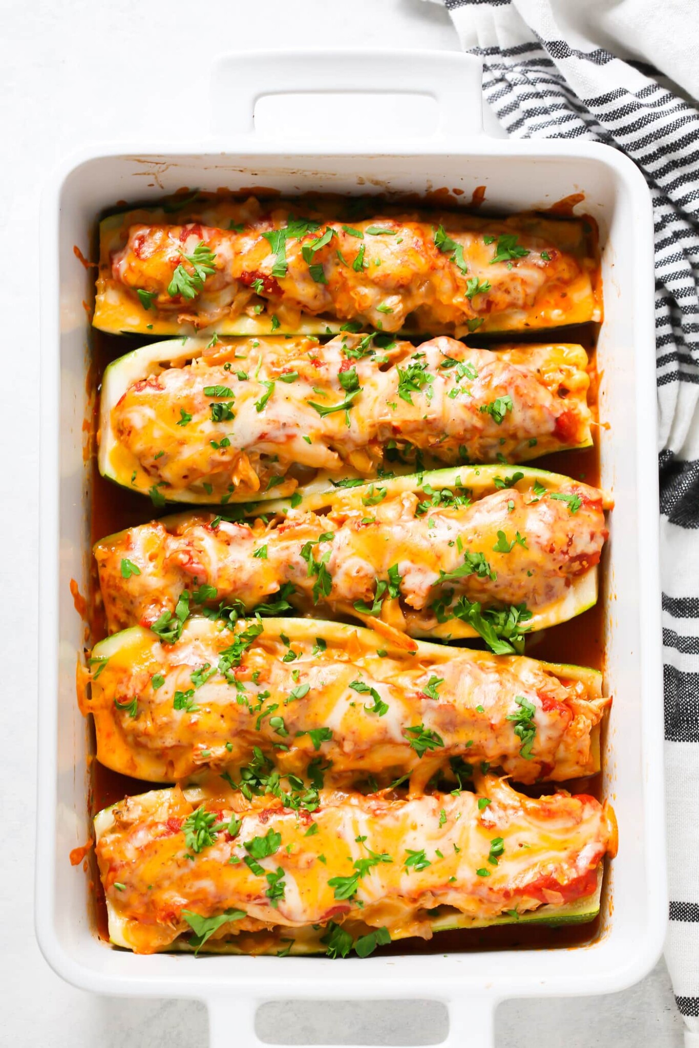 5-Ingredient Chicken Zucchini Boats Primavera Kitchen Recipe