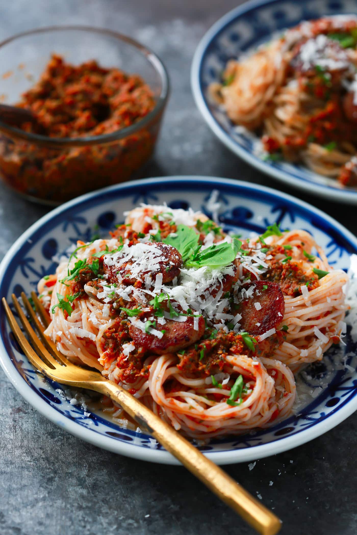 This Italian Sausage Sun-dried Tomato Pesto Pasta is loaded with flavour. And you won't believe this recipe is actually low-carb and gluten-free! 