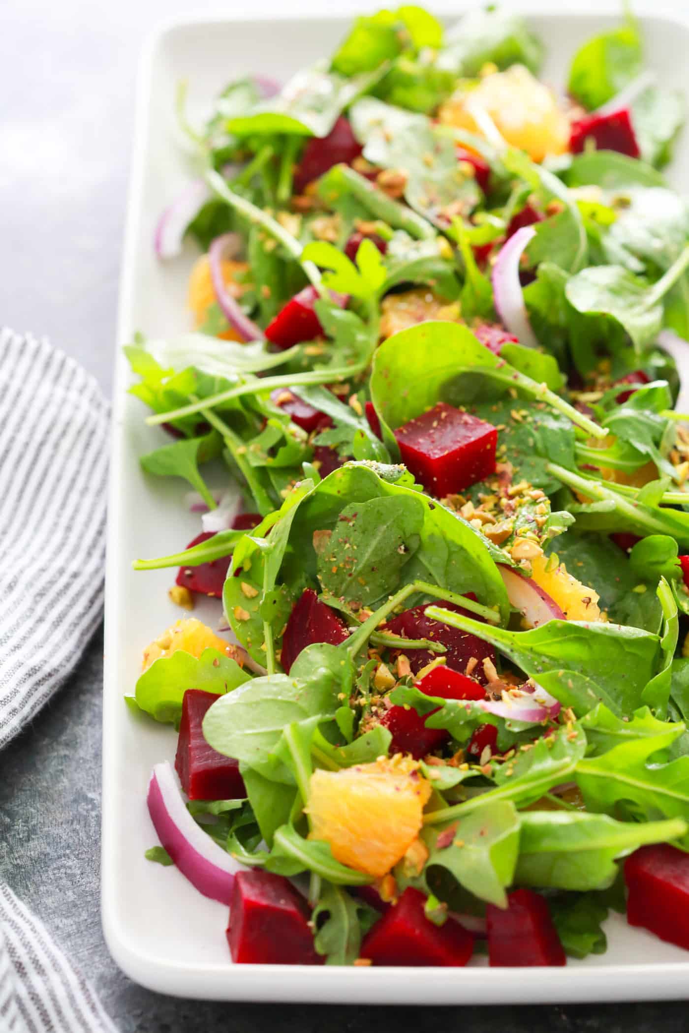  This Autumn Beet Orange Salad is flavorful, healthy, effortless and it’s tossed with a tangy orange mustard vinaigrette. 