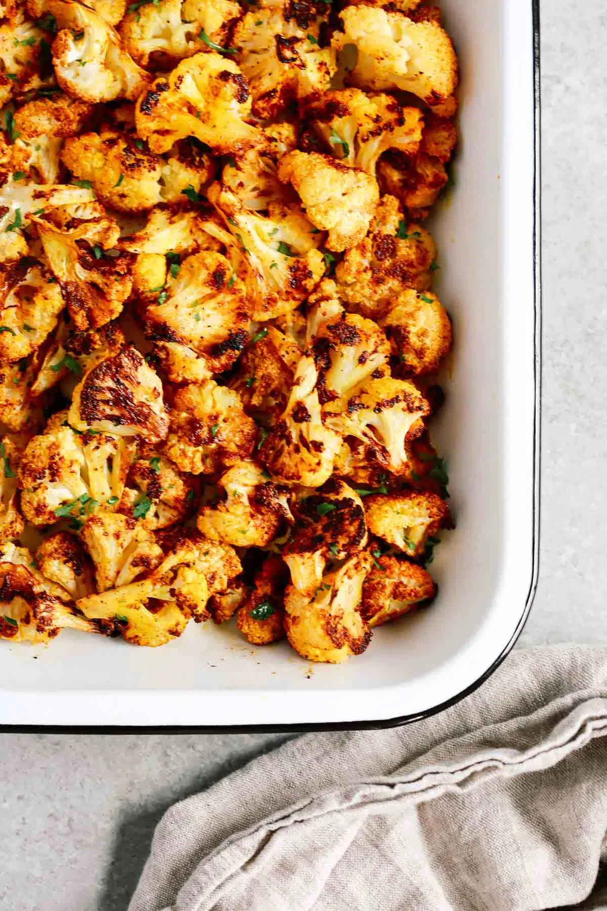 bowl with roasted cauliflower recipe