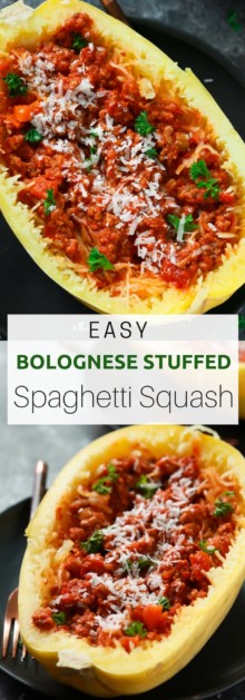 Easy Bolognese Stuffed Spaghetti Squash - Primavera Kitchen