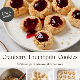 Titled Photo Collage (and shown): cranberry thumbprint cookies