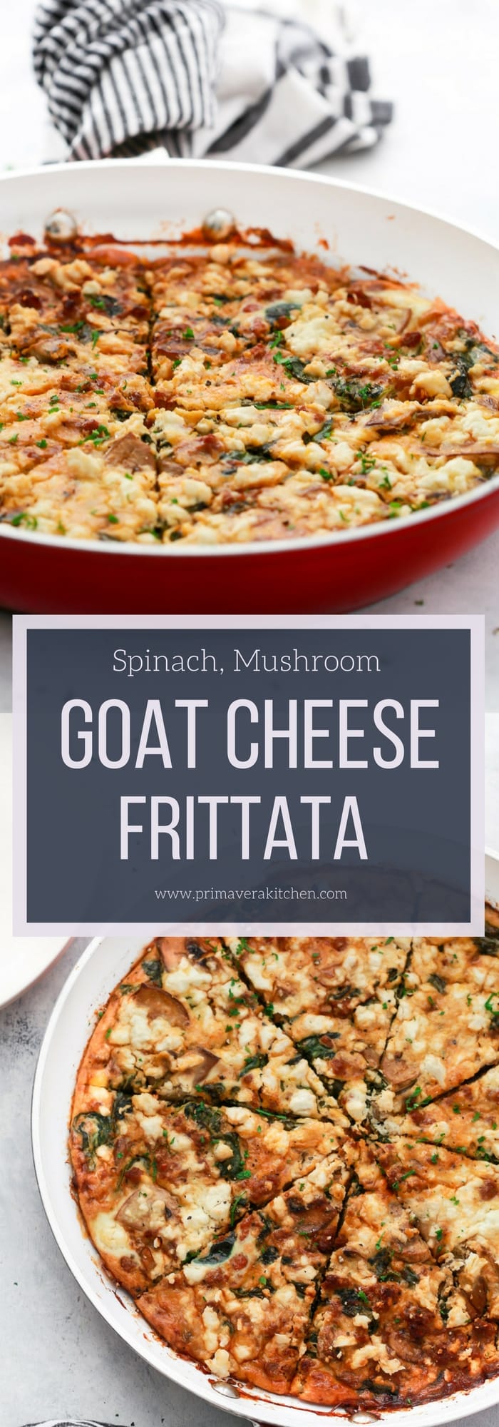 Spinach, Mushroom, and Goat Cheese Slab Frittata