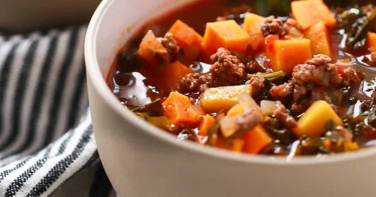 Ground Beef Butternut Squash Kale Soup Primavera Kitchen