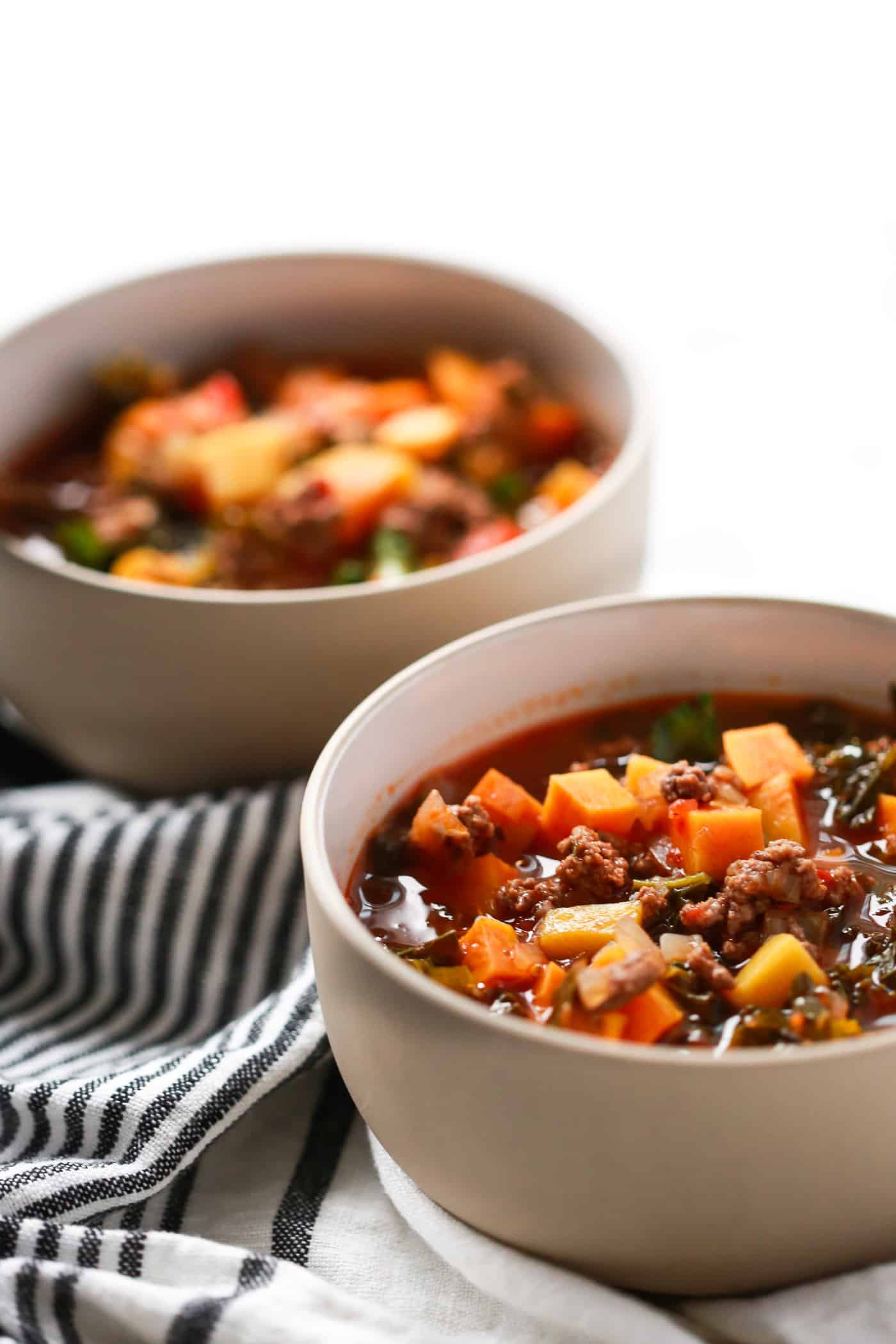 Ground Beef Butternut Squash Kale Soup - Primavera Kitchen