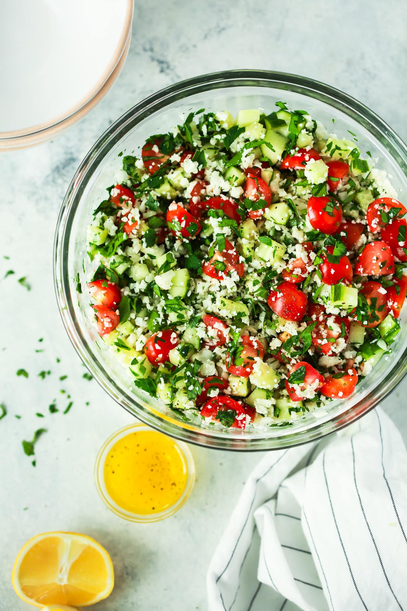 Cauliflower “Rice” Tabbouleh Salad Recipe - Primavera Kitchen