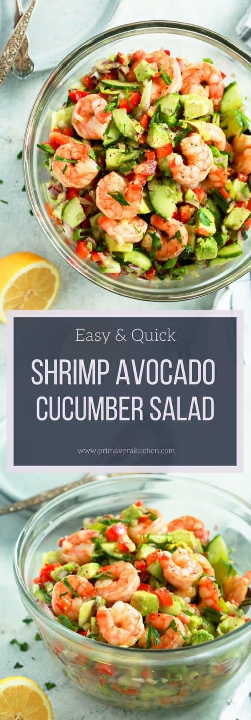 Shrimp Avocado Cucumber Salad | Primavera Kitchen