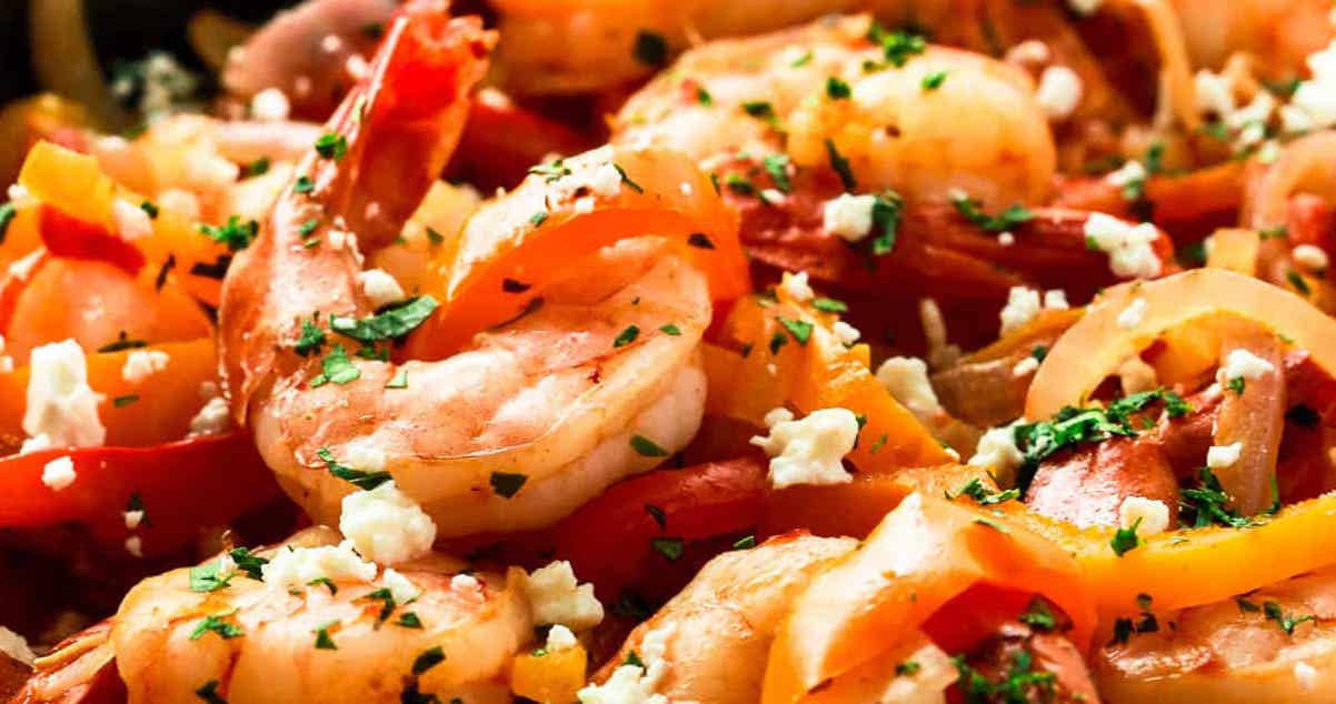 Shrimp, Bell Pepper and Onions Skillet