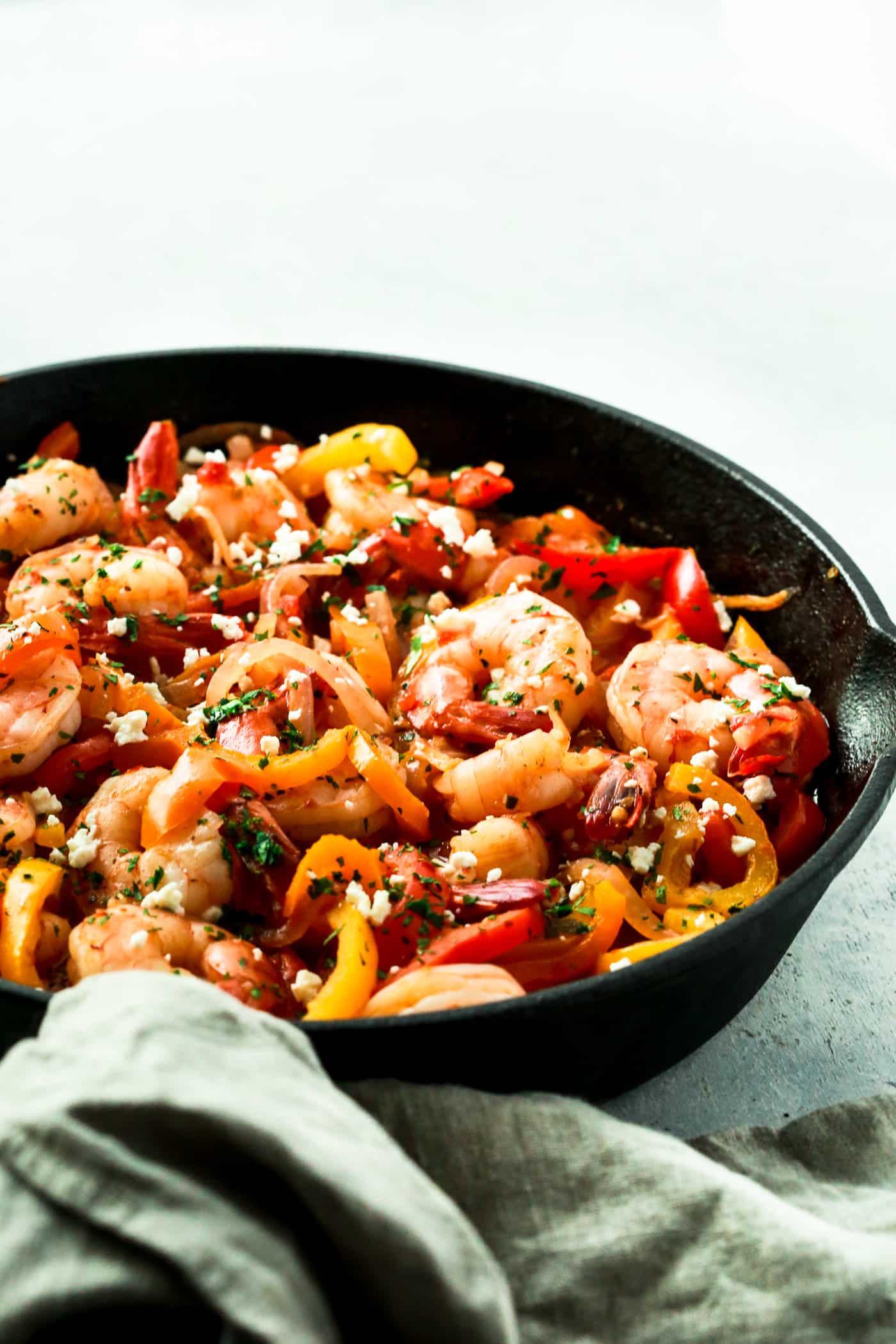 Shrimp, Bell Pepper and Onions Skillet