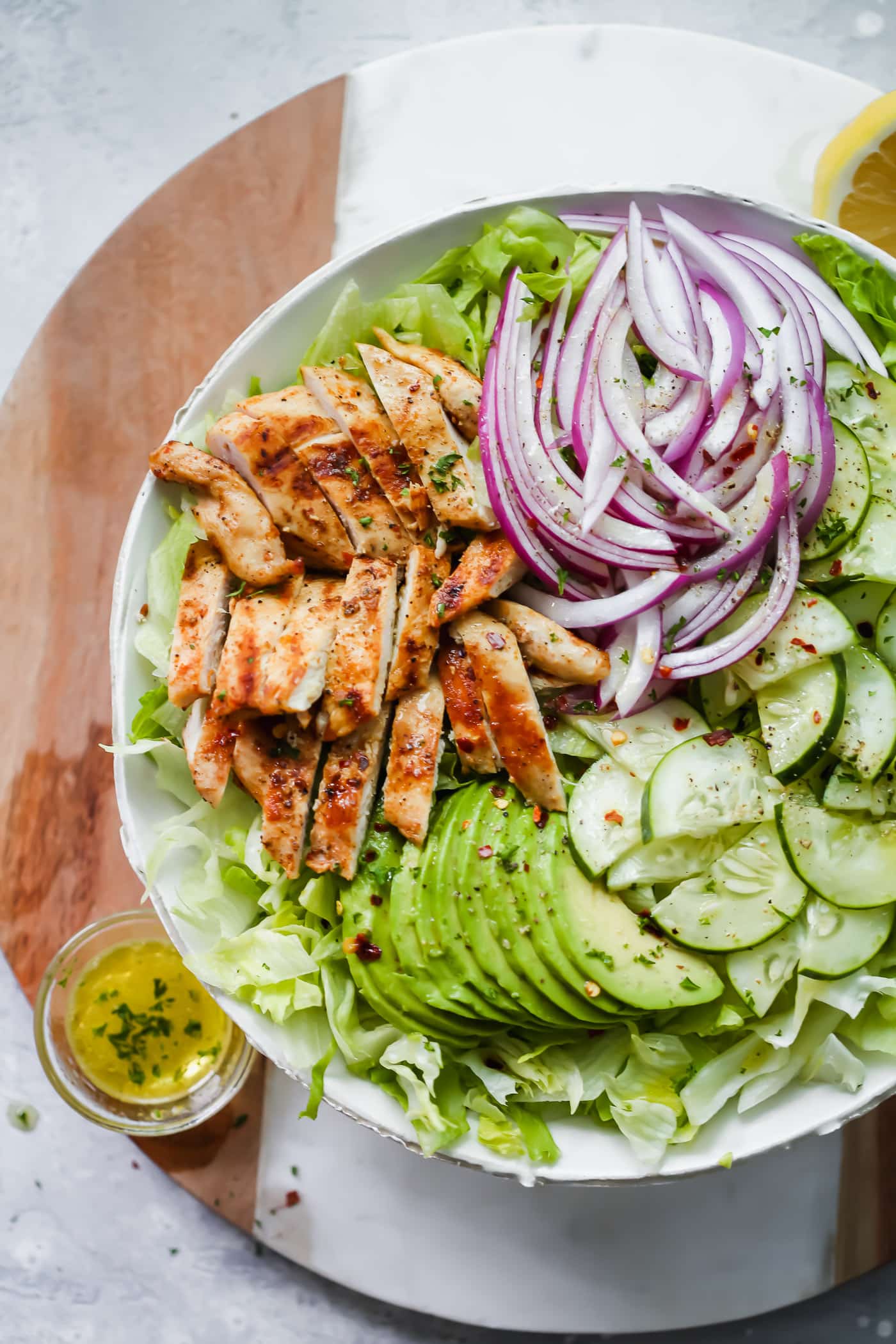 Grilled Chicken Avocado Salad.