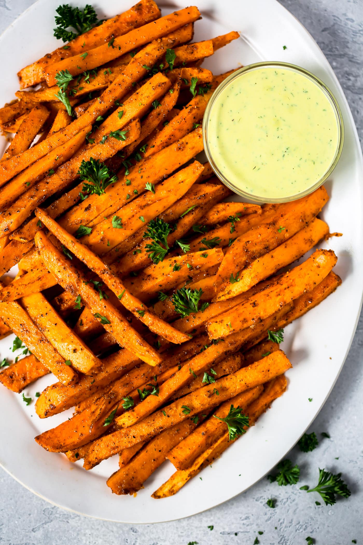 Spicy Baked Sweet Potato Fries - Primavera Kitchen