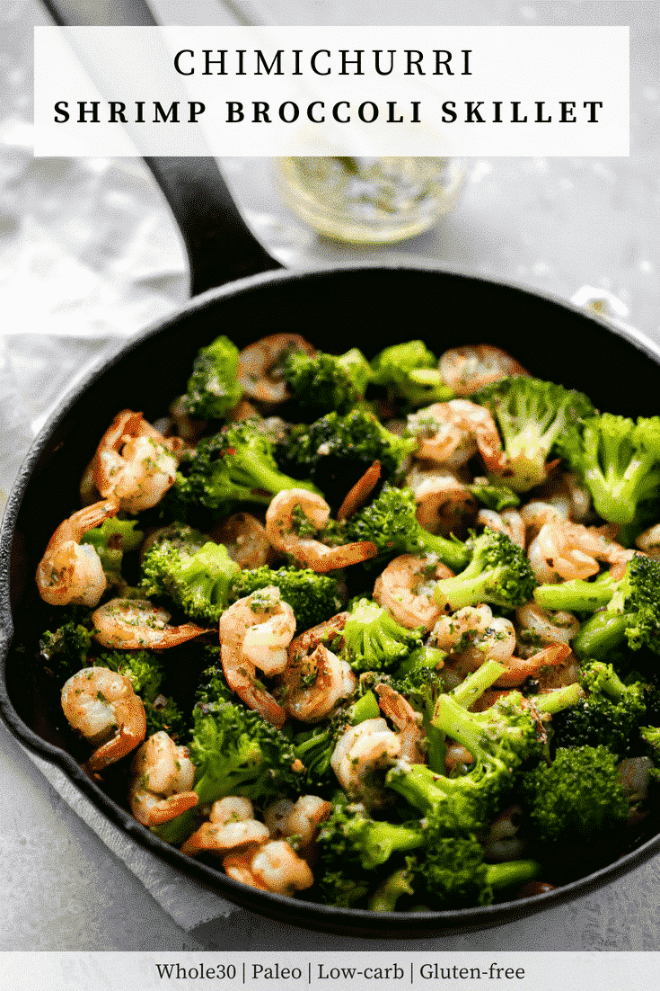 Chimichurri Shrimp Broccoli Skillet - Primavera Kitchen 