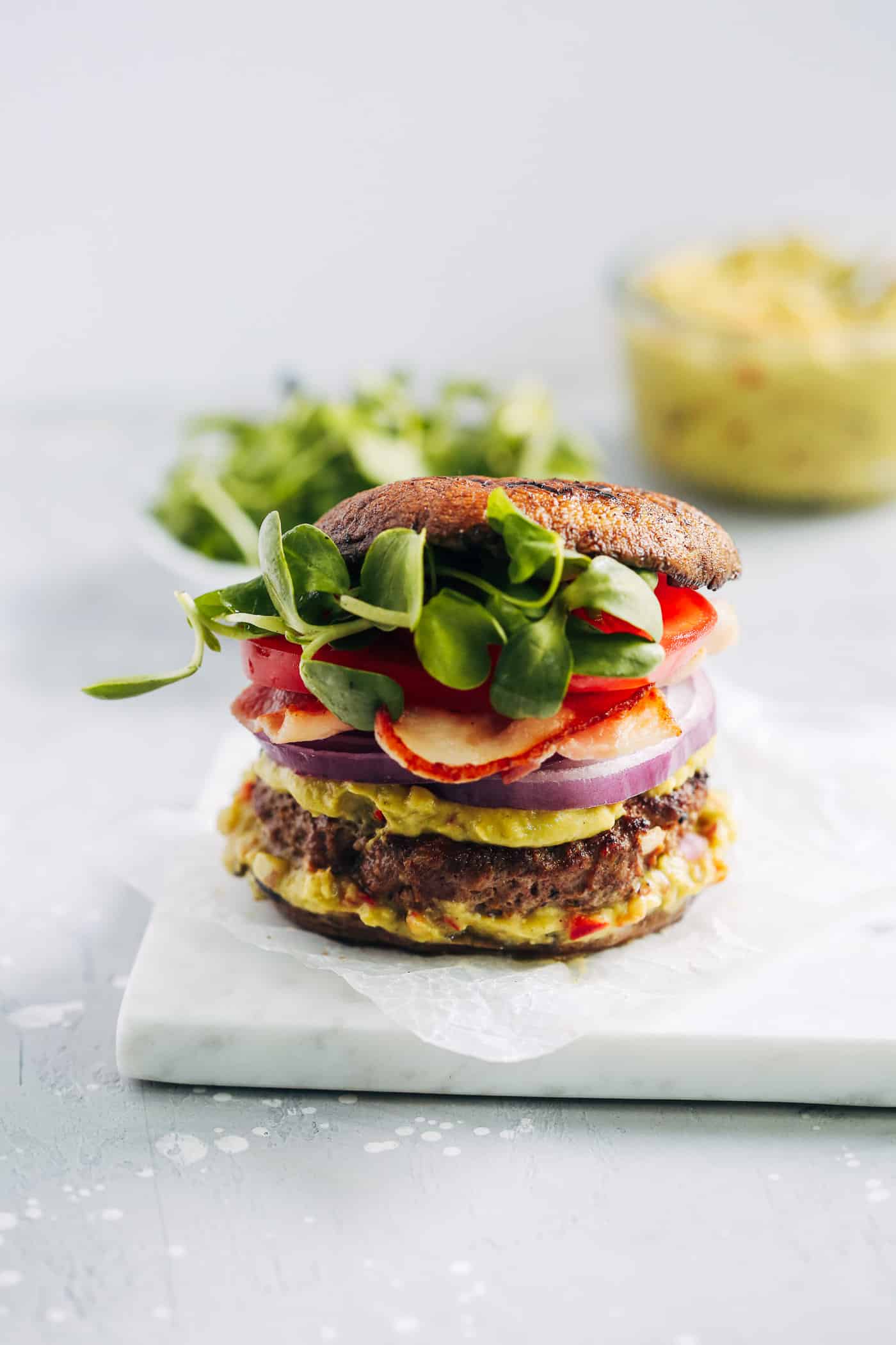 Portobello Mushroom Bun Burgers - Primavera Kitchen