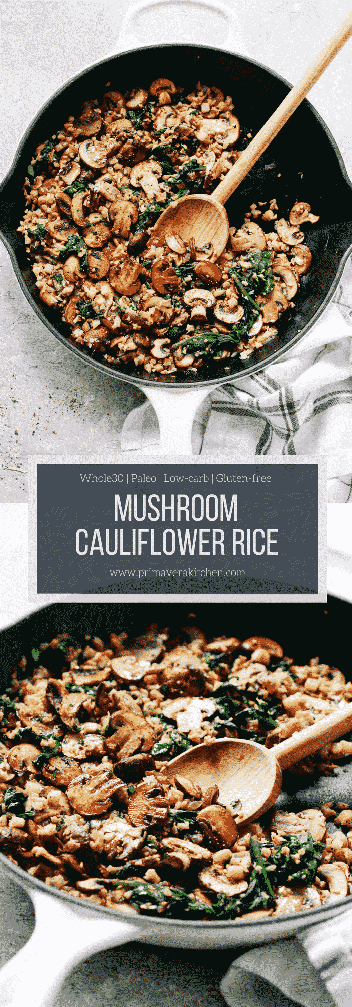 Mushroom Cauliflower Rice Skillet Primavera Kitchen