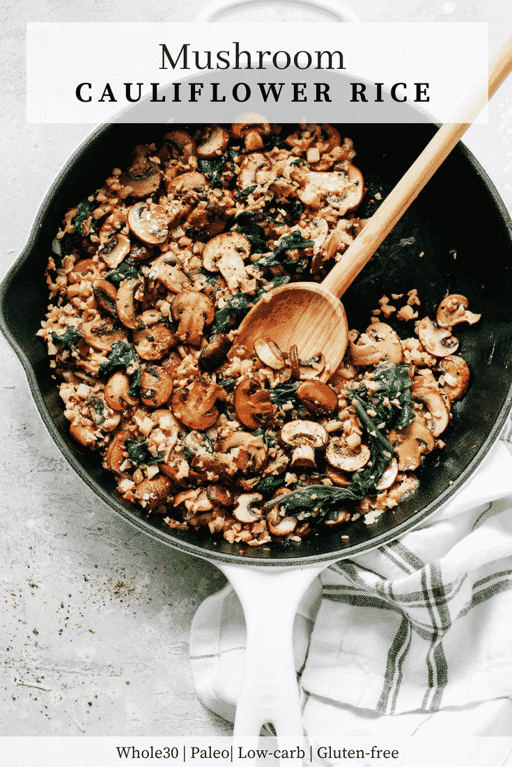 Mushroom Cauliflower Rice Skillet Primavera Kitchen