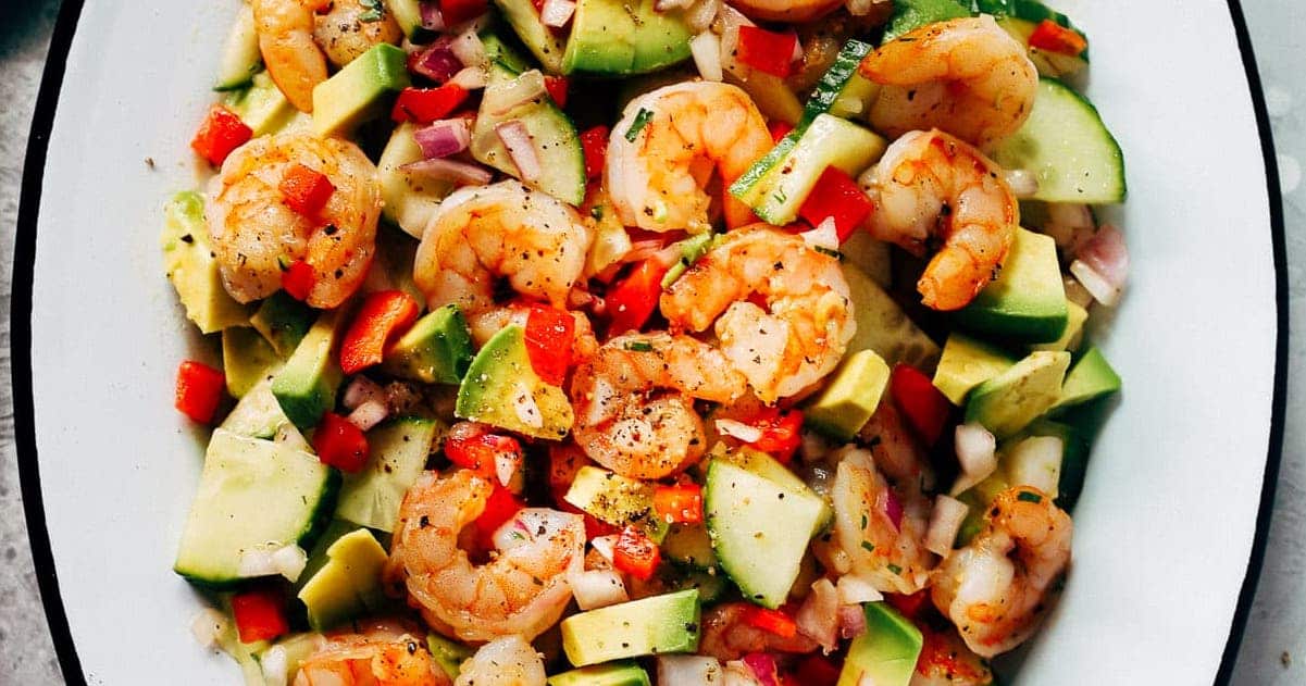 Shrimp Avocado Cucumber Salad | Primavera Kitchen