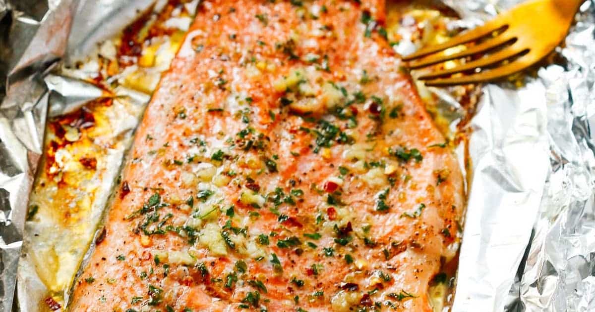 Garlic Butter Rainbow Trout in Foil Recipe