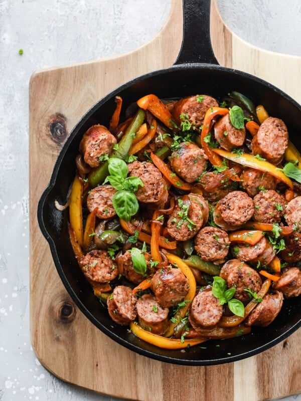 Italian Sausage, Onions and Peppers Skillet.