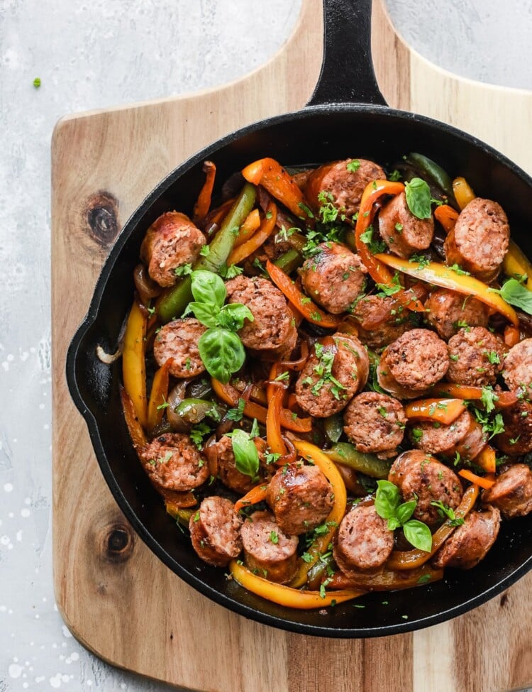 Italian Sausage, Onions and Peppers Skillet.
