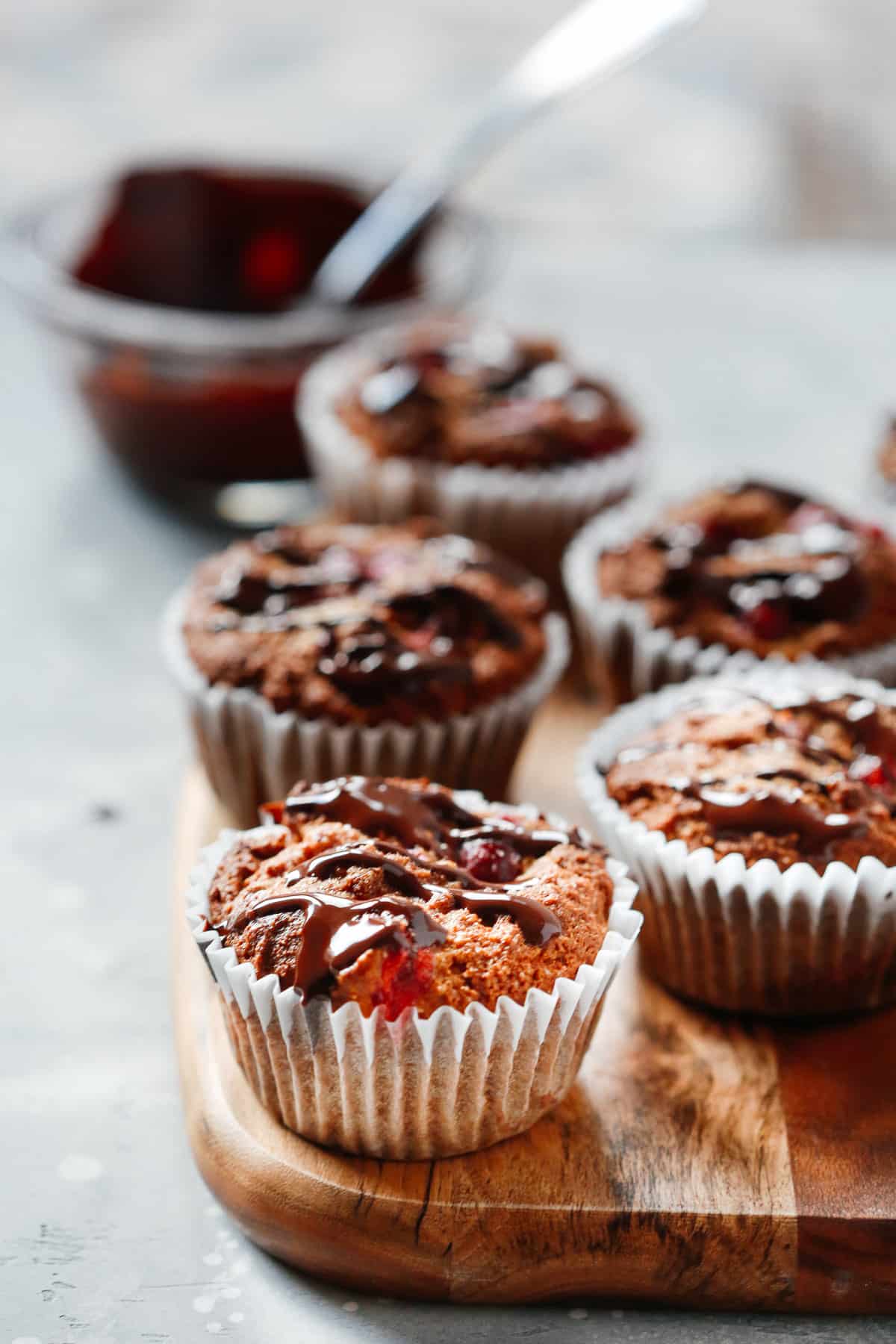 Close-up Almond Flour Cranberry Muffins
