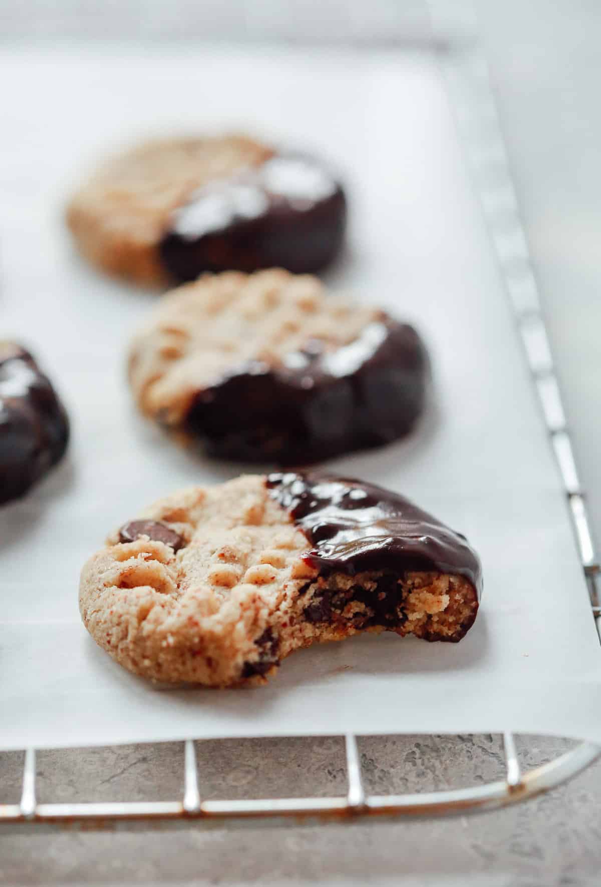 close up of almond Flour Shortbread Cookie on a rack