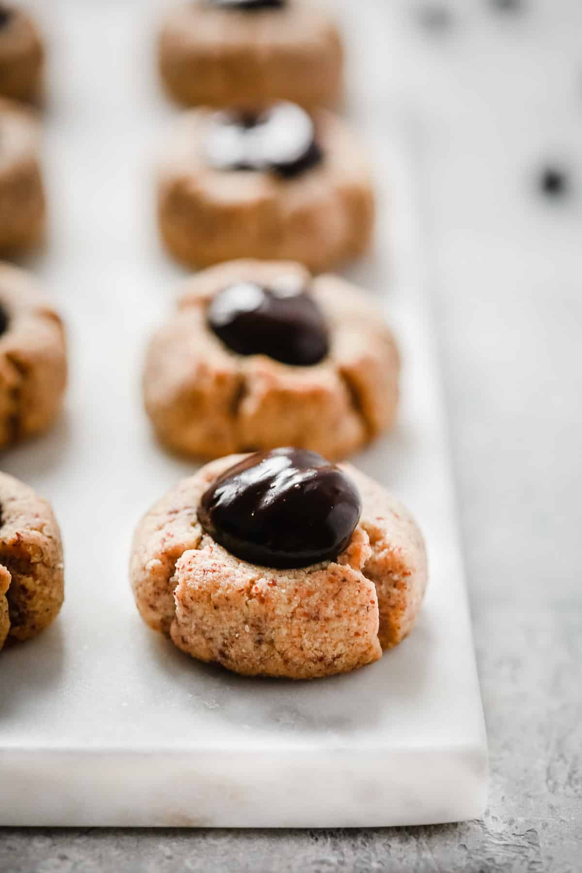 Sugar-free Nutella Thumbprint Cookies