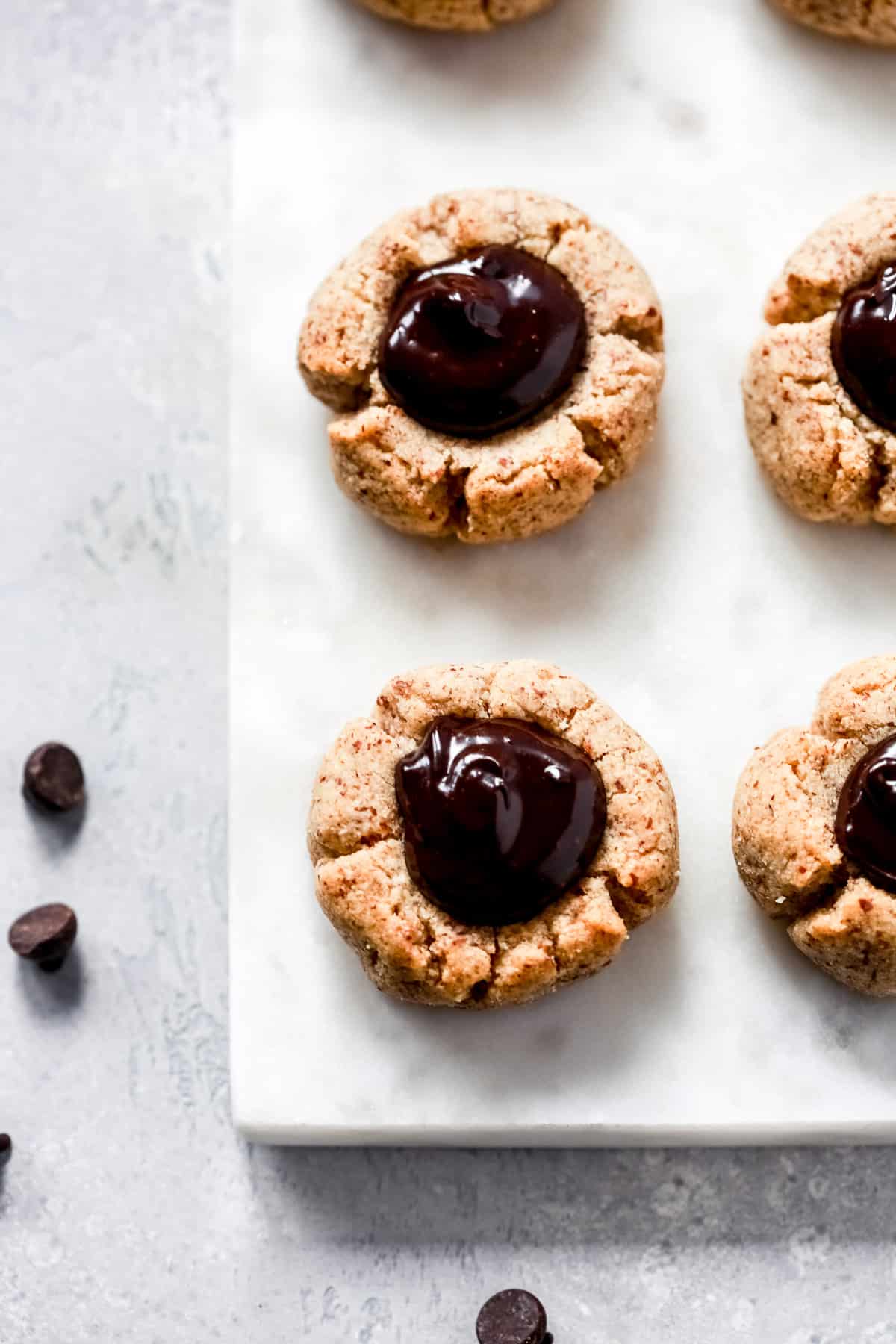 Sugar-free Nutella Thumbprint Cookies