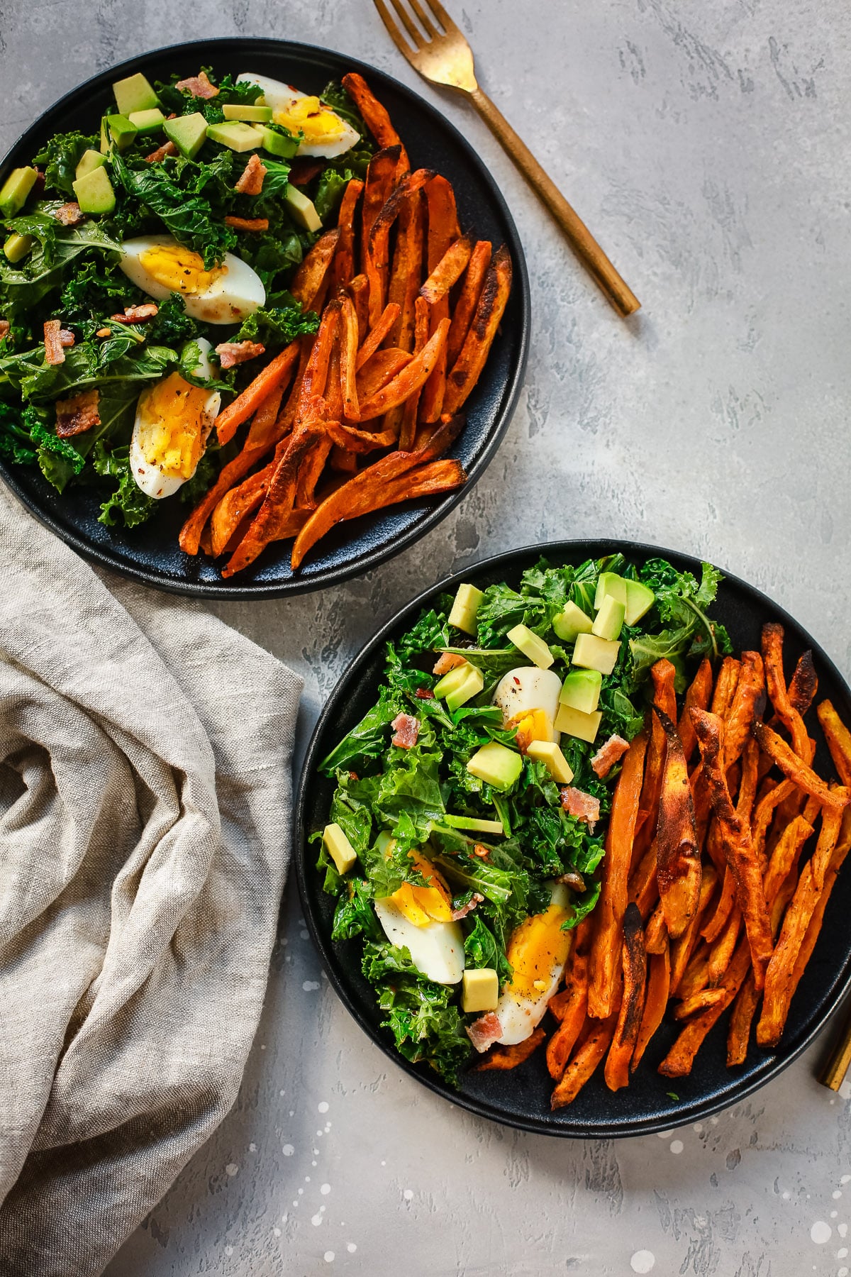 Kale Salad with Crispy Sweet Potato