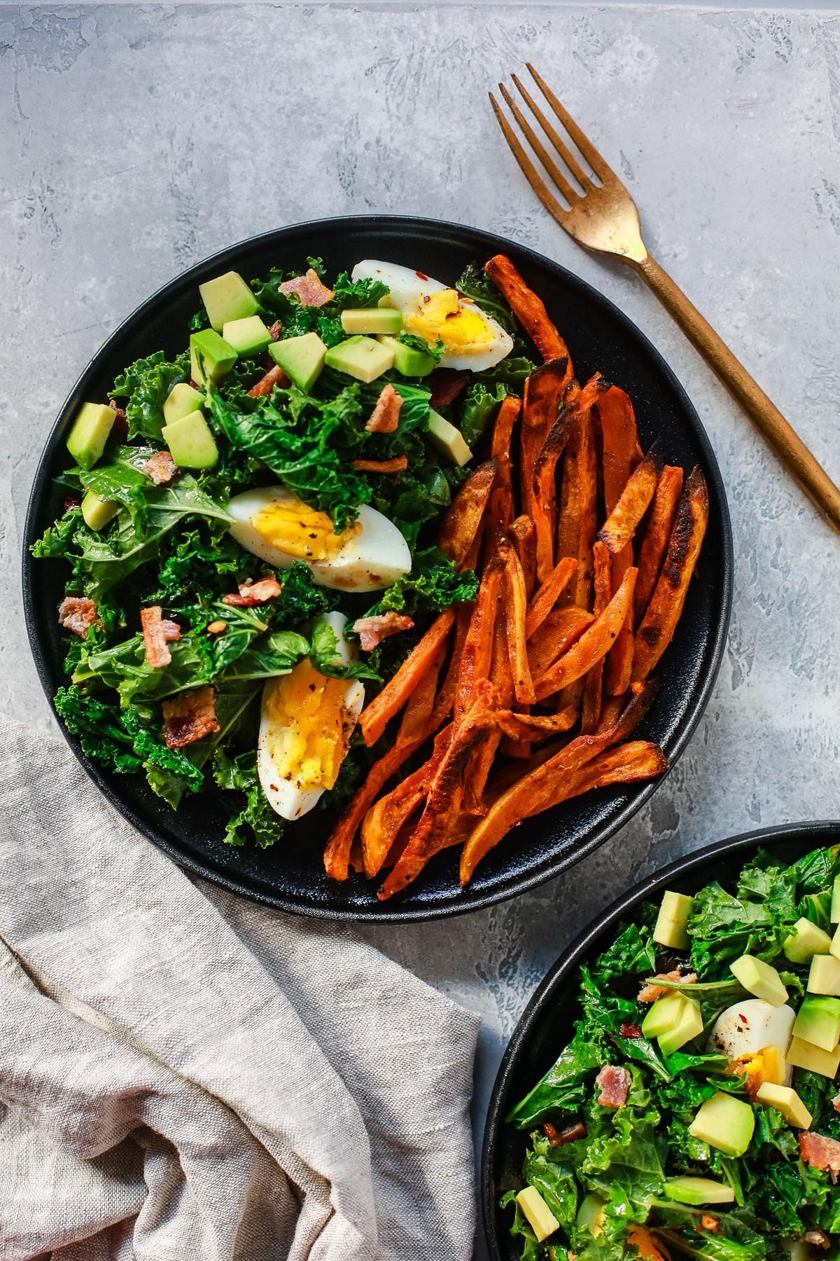 Kale Salad with Crispy Sweet Potato