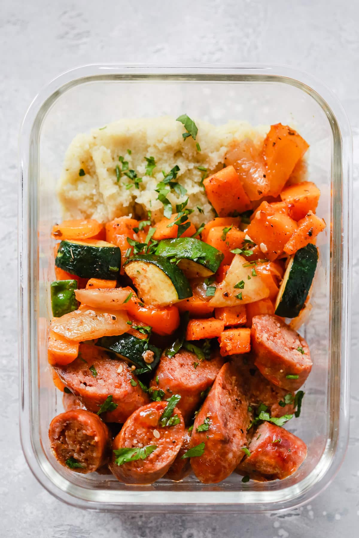 low-carb sheet pan sausage and veggies