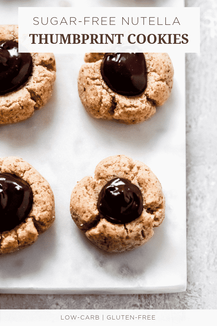 Sugar-free Nutella Thumbprint Cookies