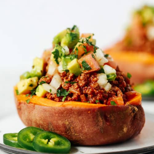 Taco Stuffed Sweet Potatoes (Whole30, Healthy & Very Delicious)