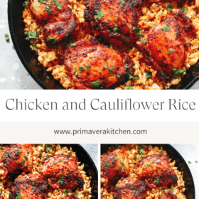 Titled Photo Collage (and shown): chicken and cauliflower rice