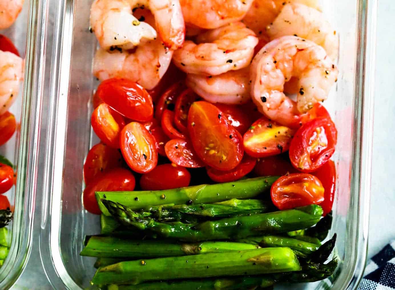 One-Sheet Pan Shrimp with Cherry Tomatoes and Asparagus