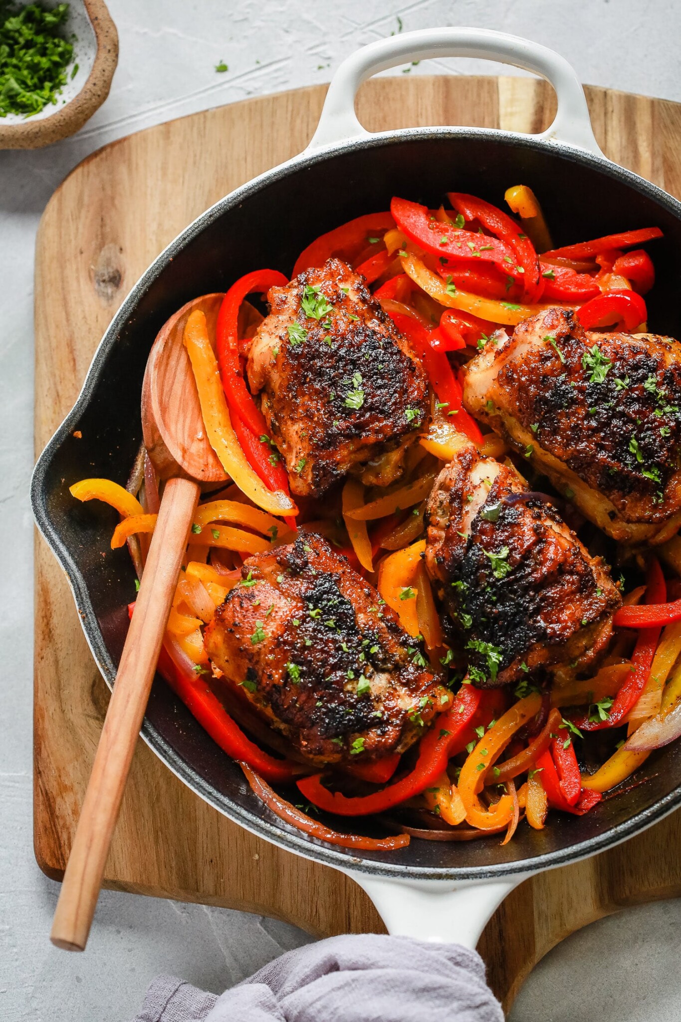 Headshot Chicken and Bell Peppers Skillet