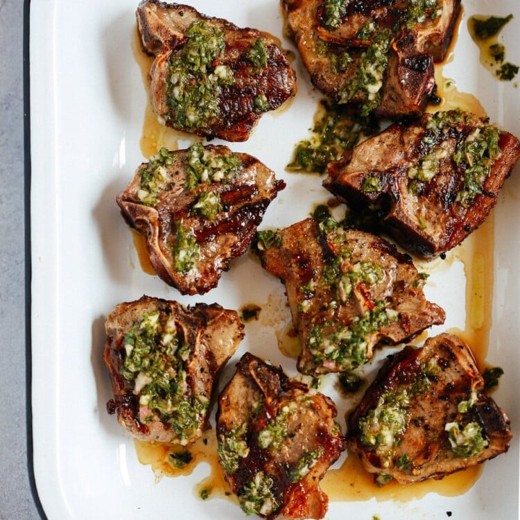 Grilled Lamb Chops with Chimichurri Sauce