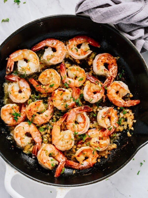 Garlic Butter Shrimp Skillet.