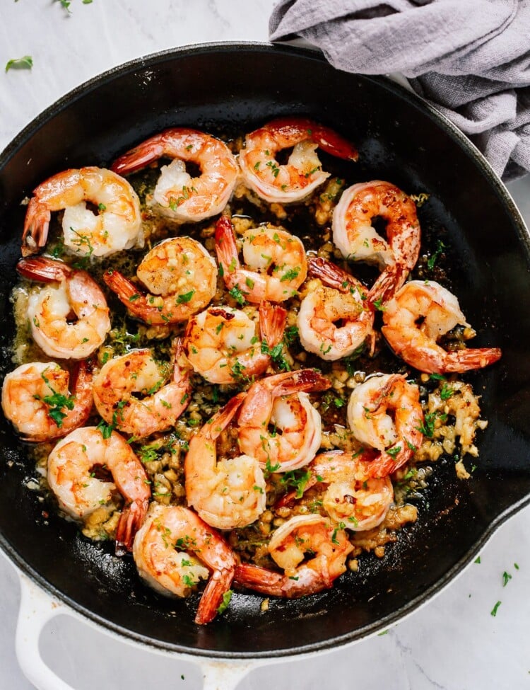 Garlic Butter Shrimp Skillet.