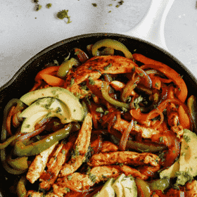 Titled Photo Collage (and shown): skillet chicken fajitas