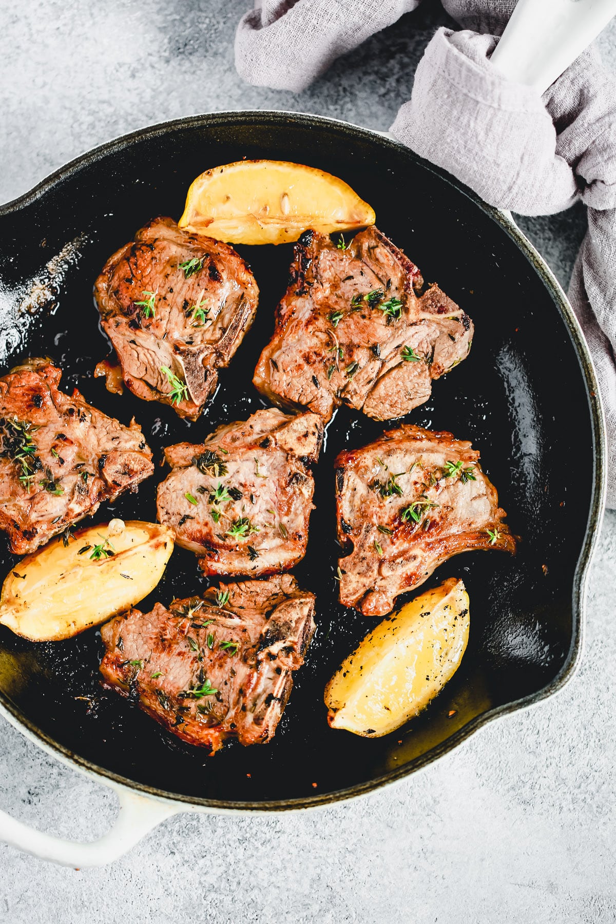 lamb chops recipe cooking in skillet