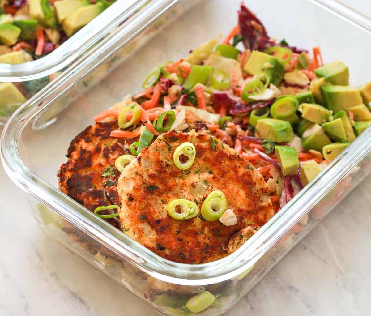 Salmon Patties MealPrep Bowls (Lowcarb & Glutenfree) Primavera Kitchen