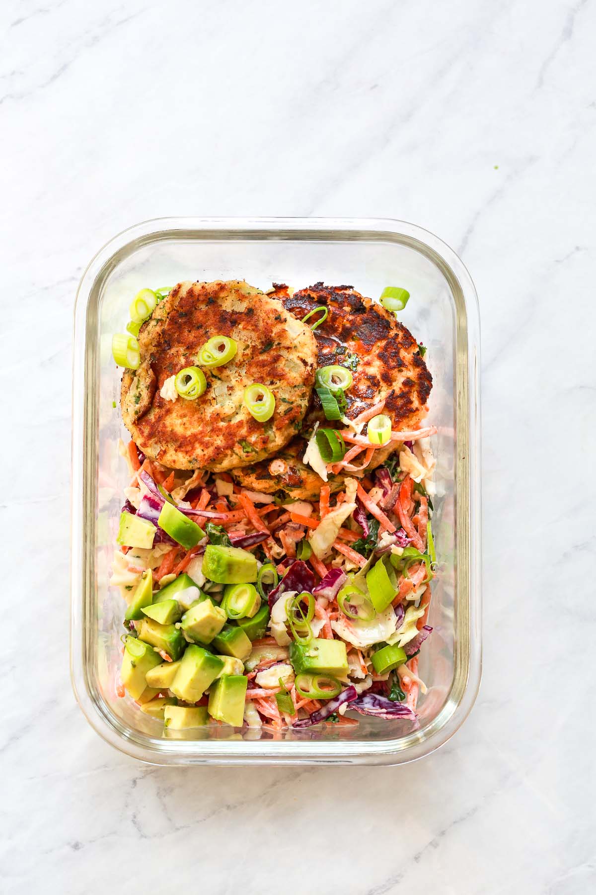 Salmon Patties in a bowl 