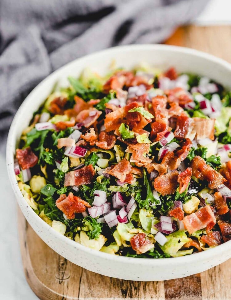 close up of Brussels Sprouts Bacon Salad